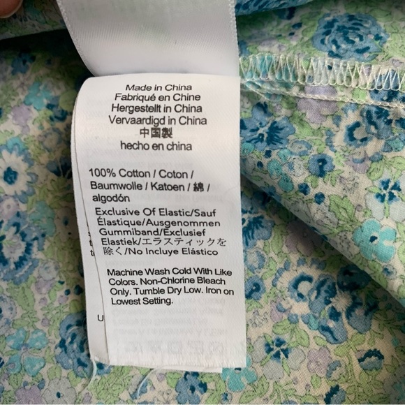 J. Crew Liberty Fabric Ruffle Trim Short Sleeve Blue Floral - Picture 13 of 14